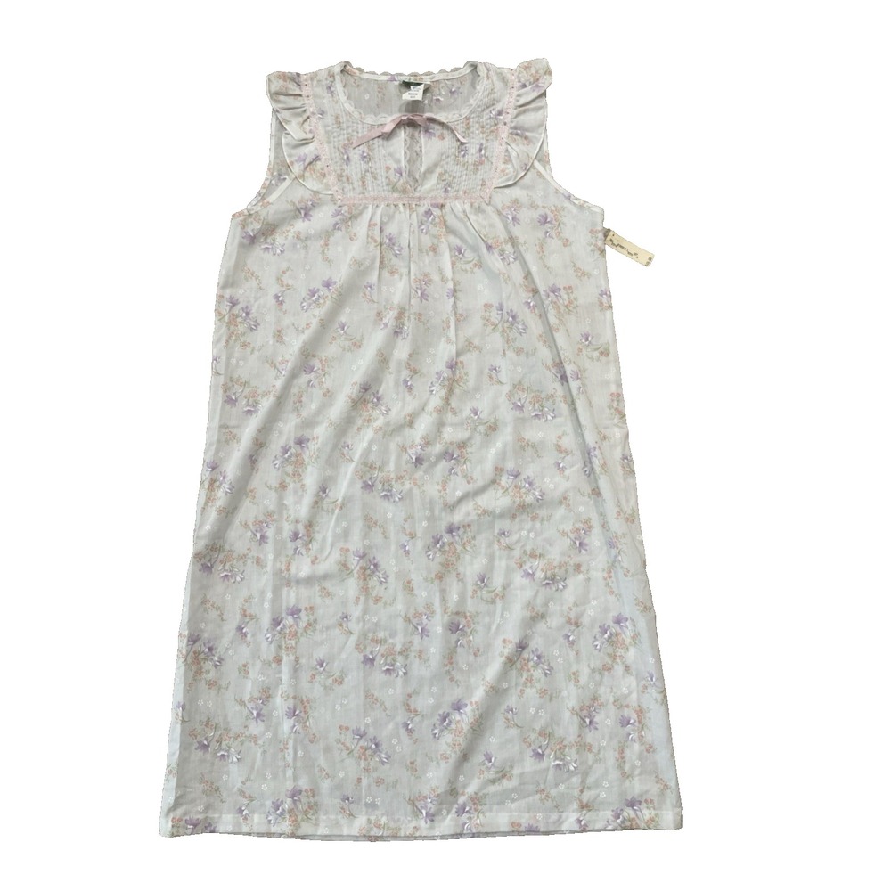 Vtg NOS 80s Belle‎ Fleur Floral Sleeveless Nightgown NWT  Cottagecore  Sz M New